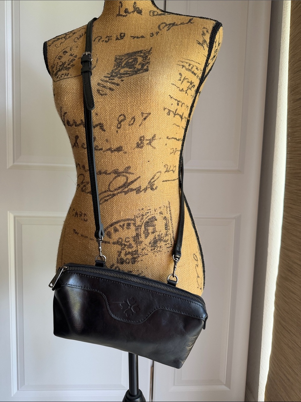 Patricia Nash Black Leather Crossbody Bag